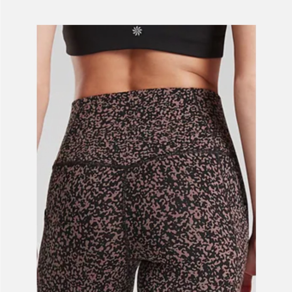 High-Waist Printed Leggings - Black & Dusty Rose